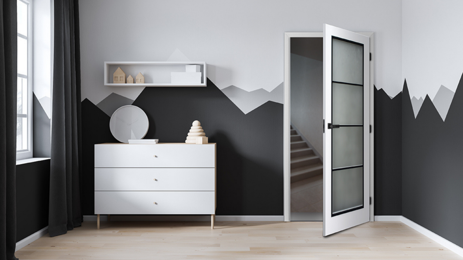 How to use door glazing to gain light without losing privacy?